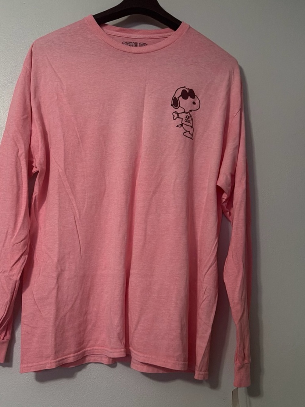 Pink Ladies Long-Sleeve Snoopy Graphic Tee
